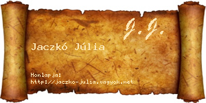 Jaczkó Júlia névjegykártya