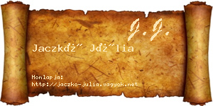 Jaczkó Júlia névjegykártya