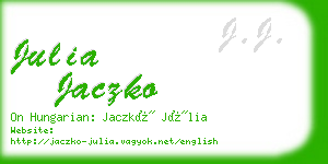 julia jaczko business card