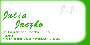 julia jaczko business card